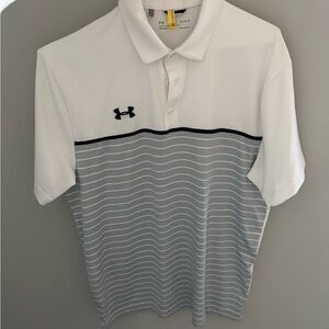 LG Men's White and Gray Polo Shirt